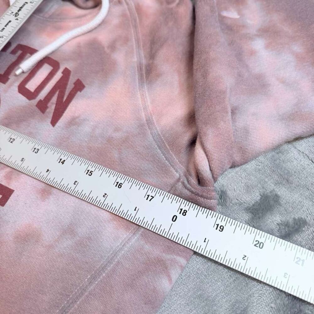 Vtg Women's Boston College Champion Hoodie W/ Logo Pink Tie Dye Eagles Sz S - Picture 10 of 12